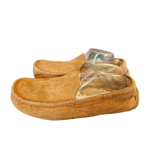 UGG Slippers Mens 12 Brown Ascot Suede Leather Upper Sherpa Shoes Australia main image 5